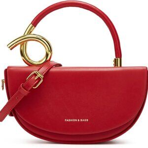 Trendy Red Solid Color Cross Body Bag Small Exquisite Shoulder Purse for Women